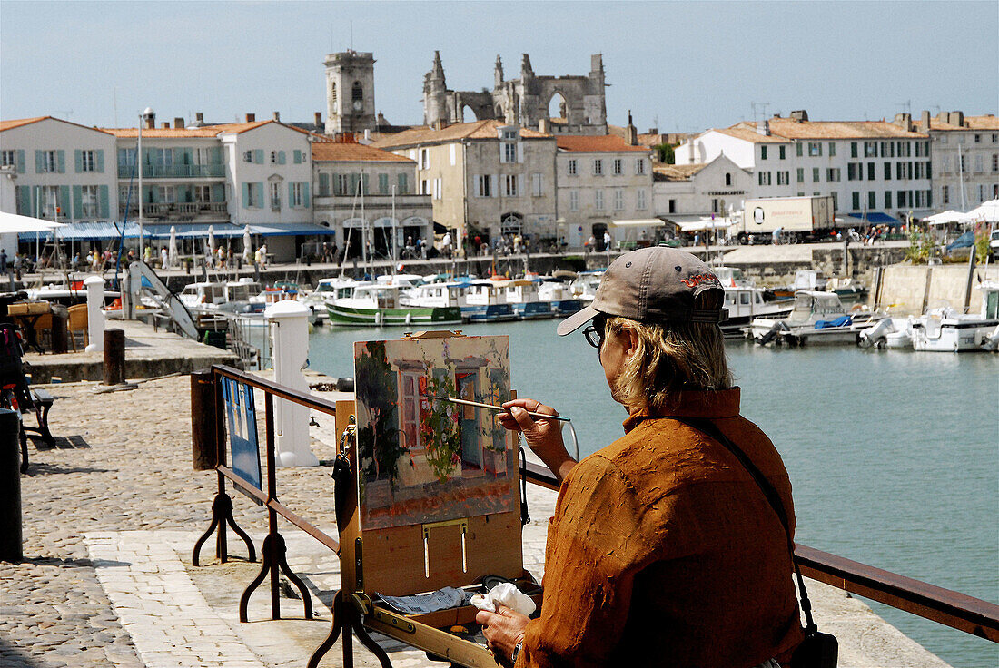 Harbour. Saint-Martin. Ile de Ré. Charente-Maritime. Poitou Charentes. France.