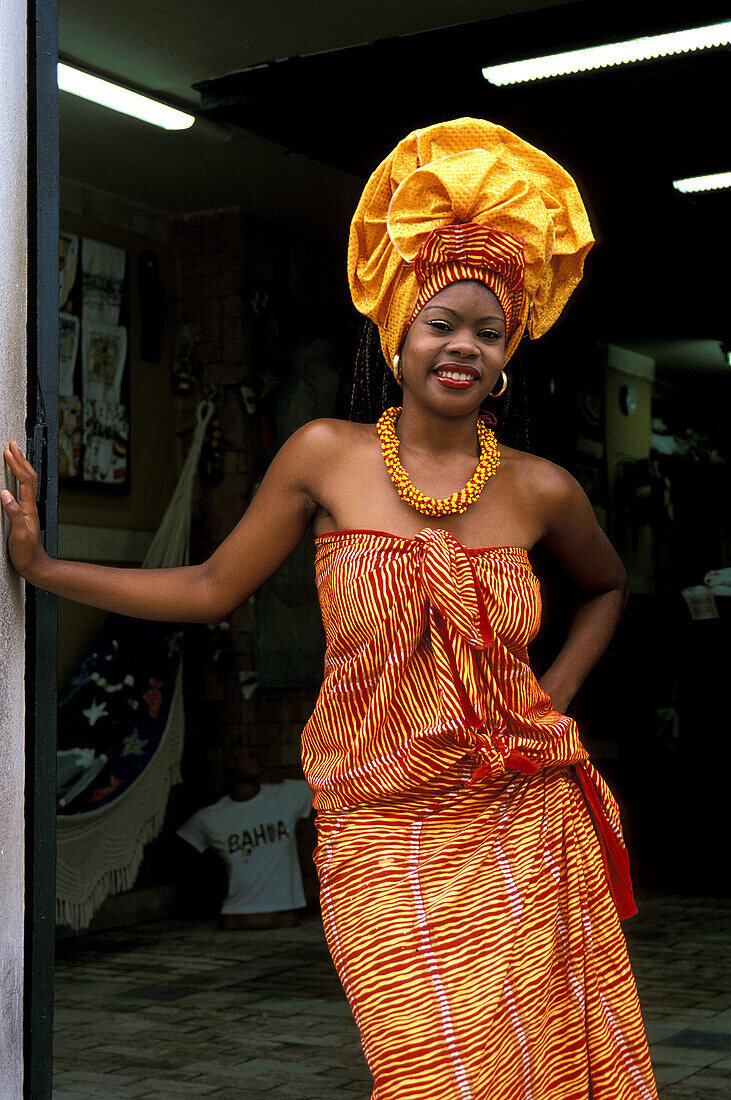 Woman in traditional dress. Salvador da Bahia. Brazil.