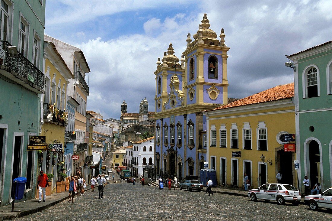 Nossa Senhora do Rosario dos Pretos church. Largo do Pelourinho. Salvador da Bahia. Brazil.