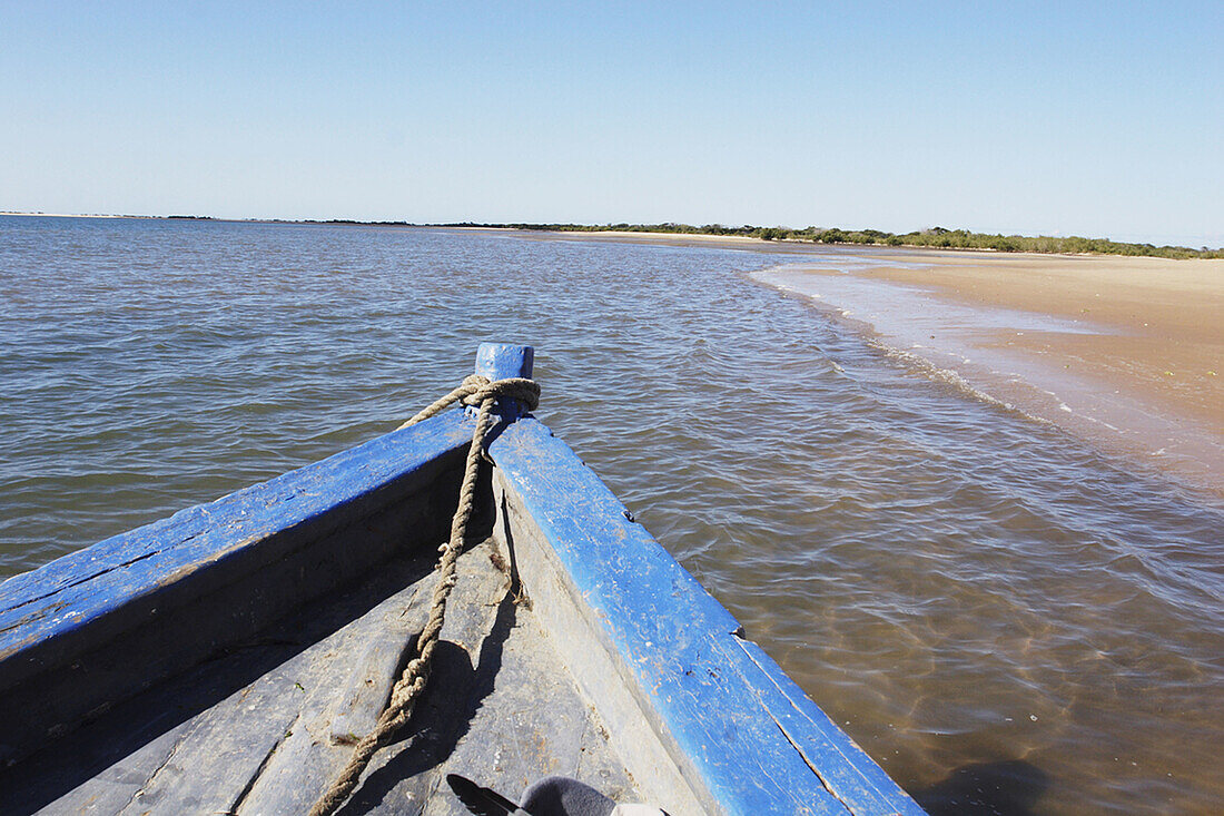 Boat on a Maputo beach. Mozambique.