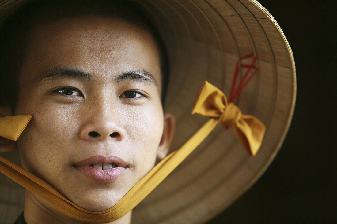Buddhist monk. Chua Hang, Chau Doc, Vietnam.