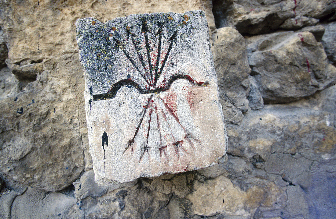 Yoke and Arrows, symbol of Falange (Spanish fascist movement). Cuenca, Castilla-La Mancha, Spain