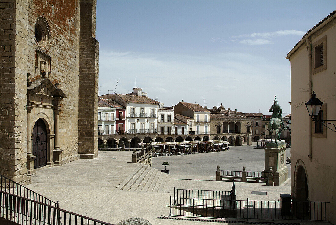 Trujillo. Cáceres. Spain. Main Square. 16th Century. Renaisance architecture.