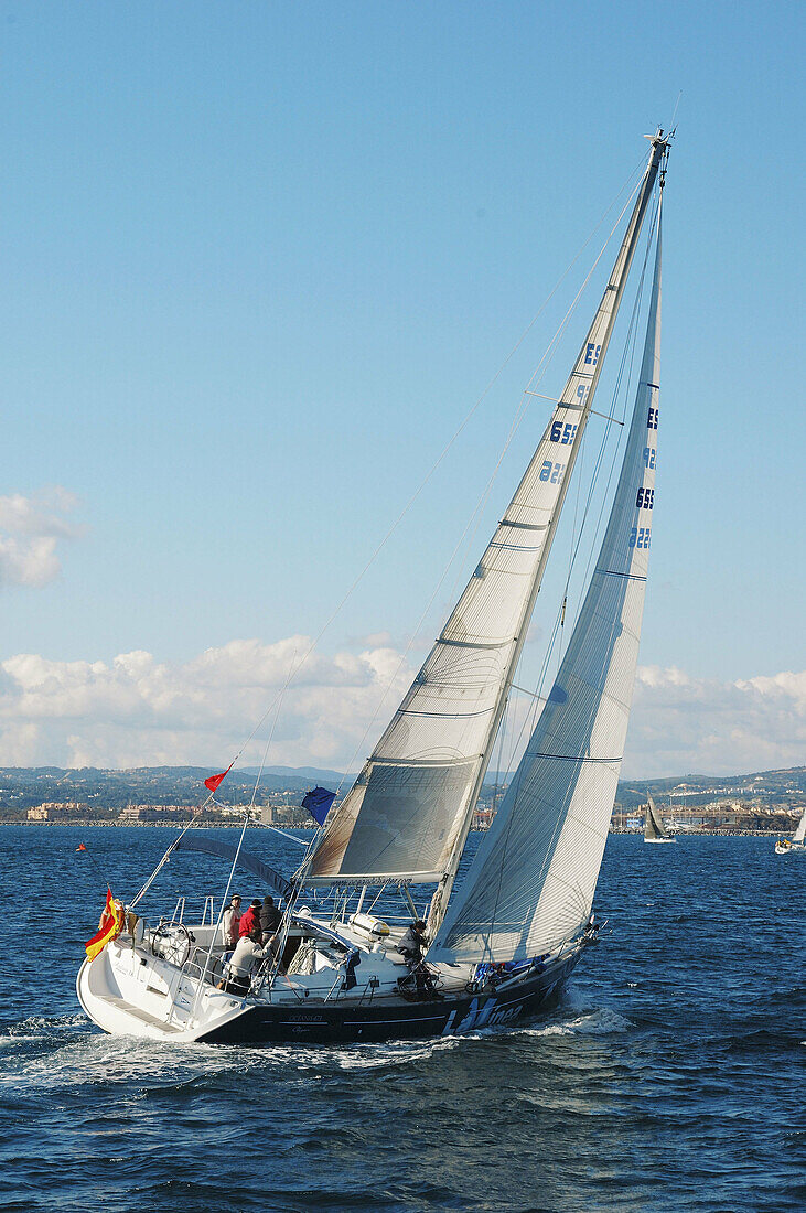 Boat race from Sotogrande to Martinica island in the Caribbean. Cadiz province. Andalucia. Spain.