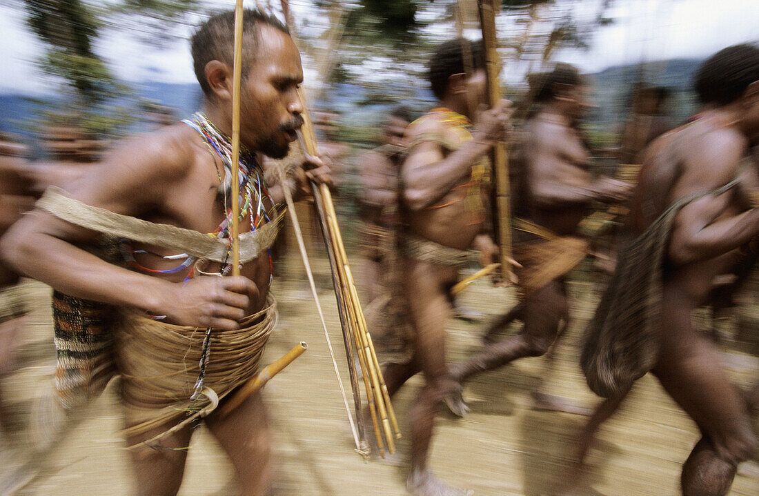 Yalis traditional dancing and celebration, Western Papuasia, Former Irian-Jaya, Indonesia