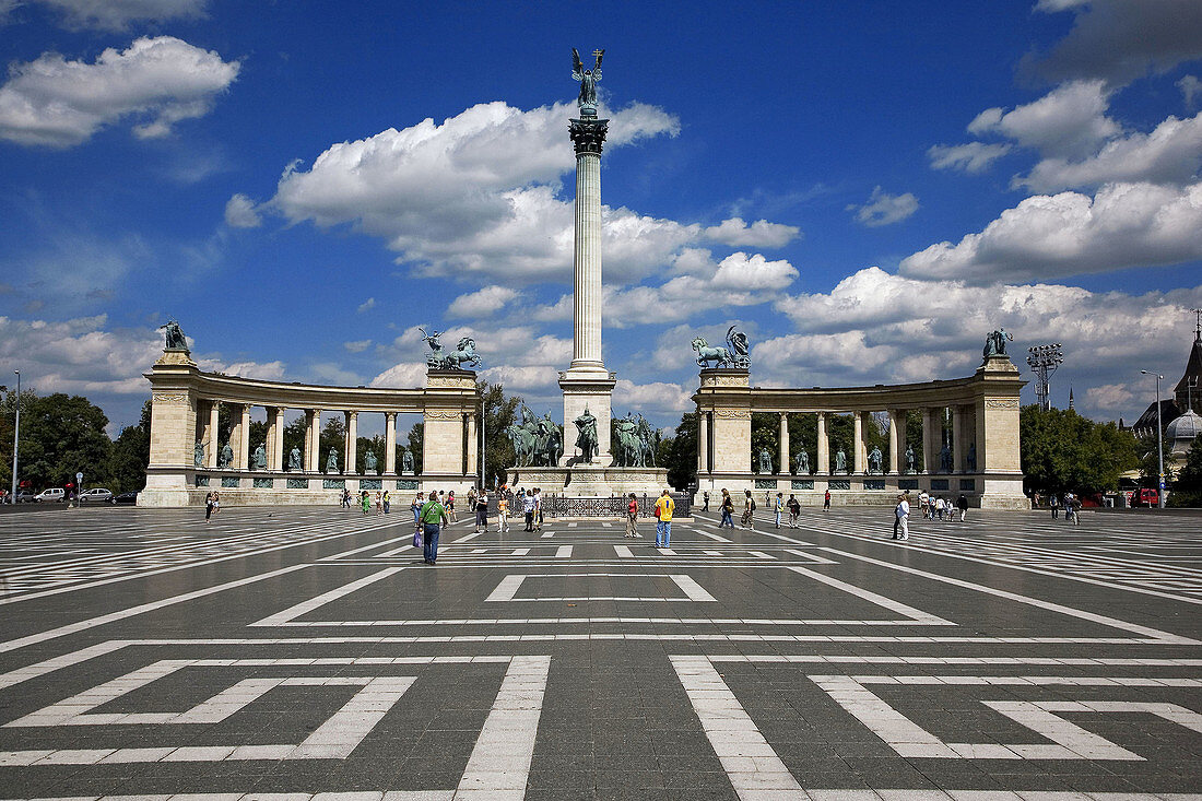 Heroes Square and Millenary Monument. Budapest. Hungary