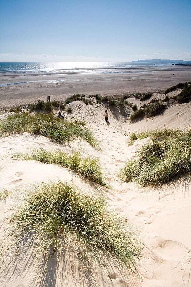 Dünen in Camber Sands, Kent, England, Europa