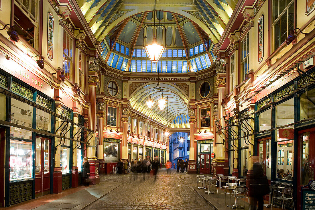 Leadenhall Market, viktorianischen Gusseisen Bau, London, England, Europa