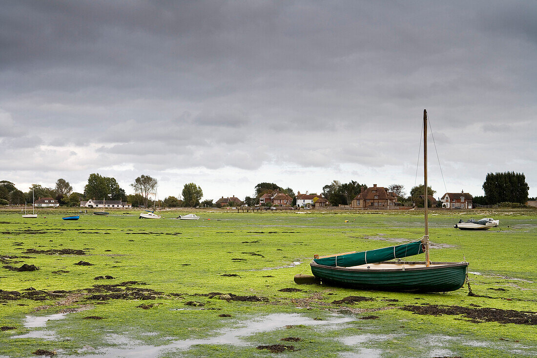 View of Bosham at low tide, small coastal village, West Sussex, England, Europe