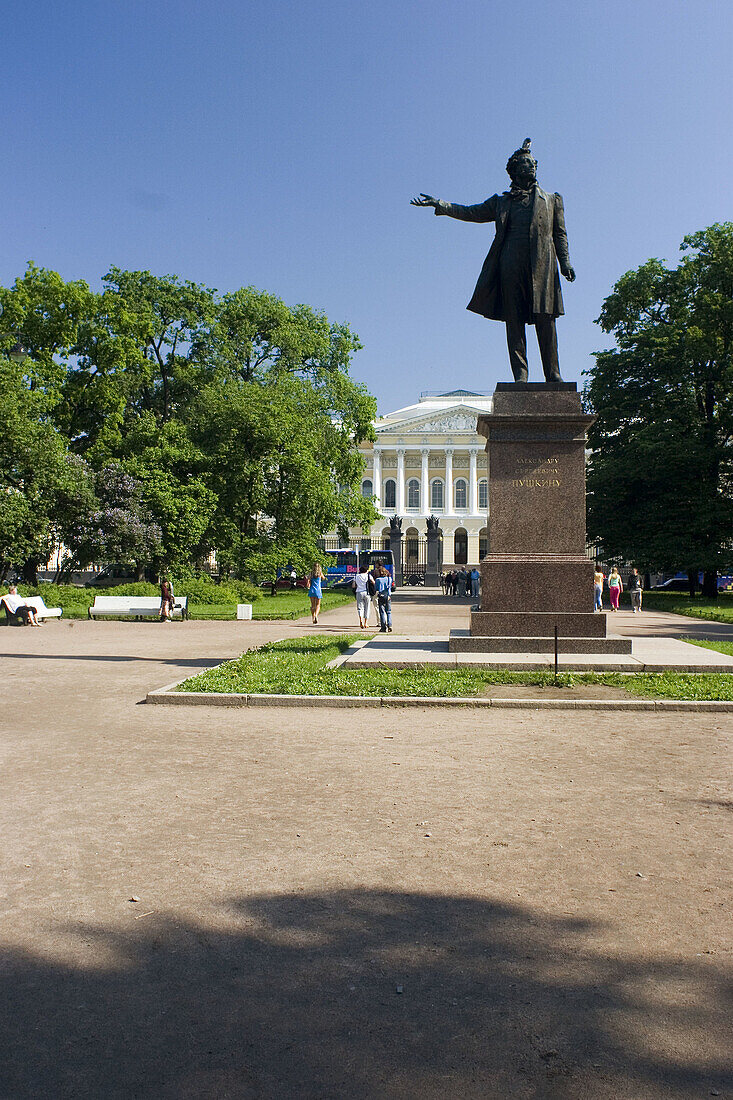 Monument to Russian poet Alexander Pushkin, St. Petersburg. Russia