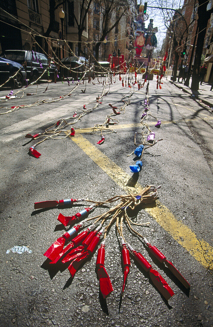 Firecrackers. Fallas. Valencia. Spain.