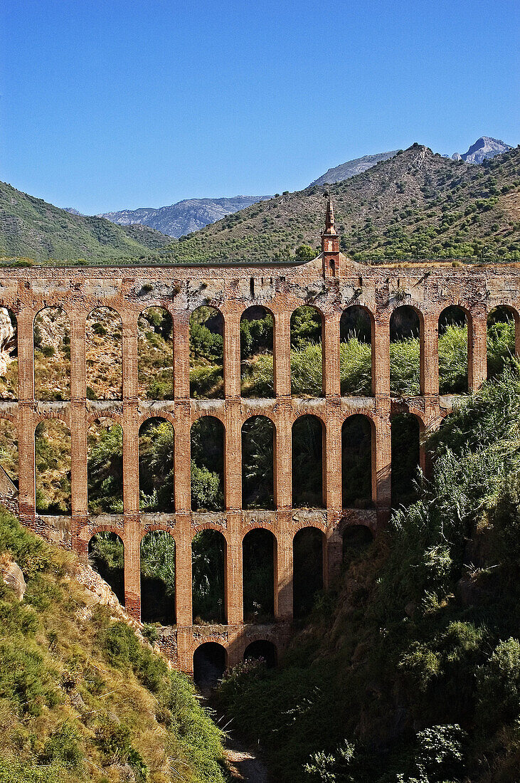 Puente de las Aguilas, Roman aqueduct. Nerja. Málaga province, Andalusia. Spain
