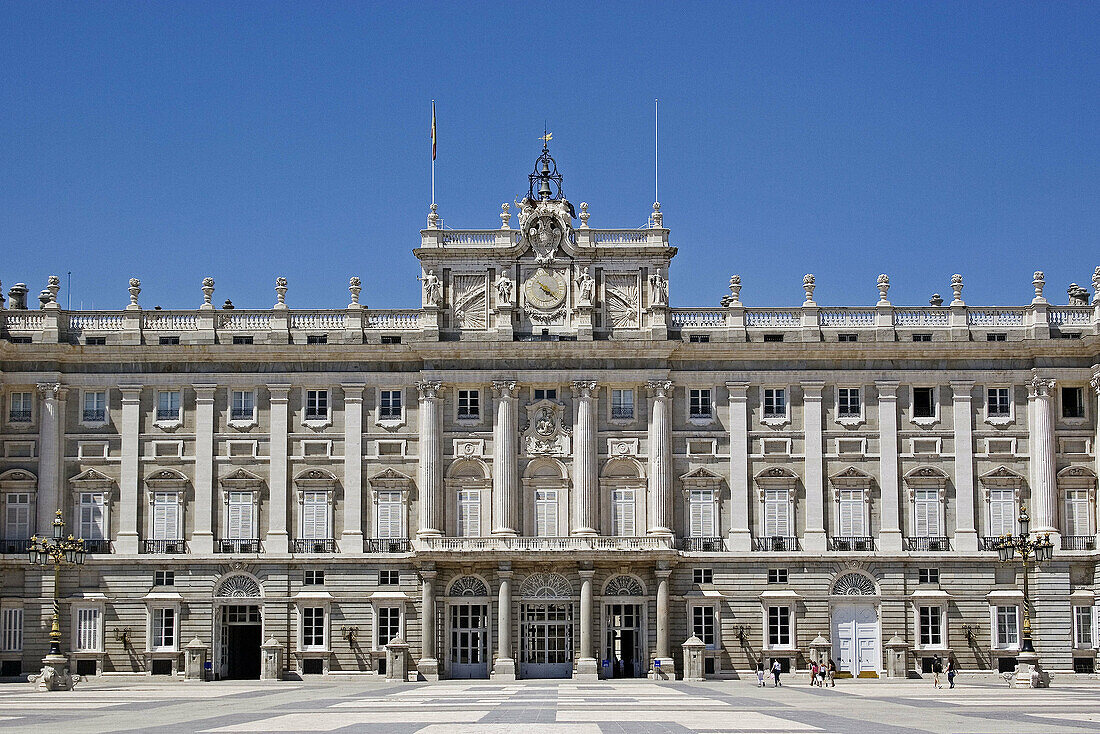 Main façade of Royal Palace, Madrid. Spain