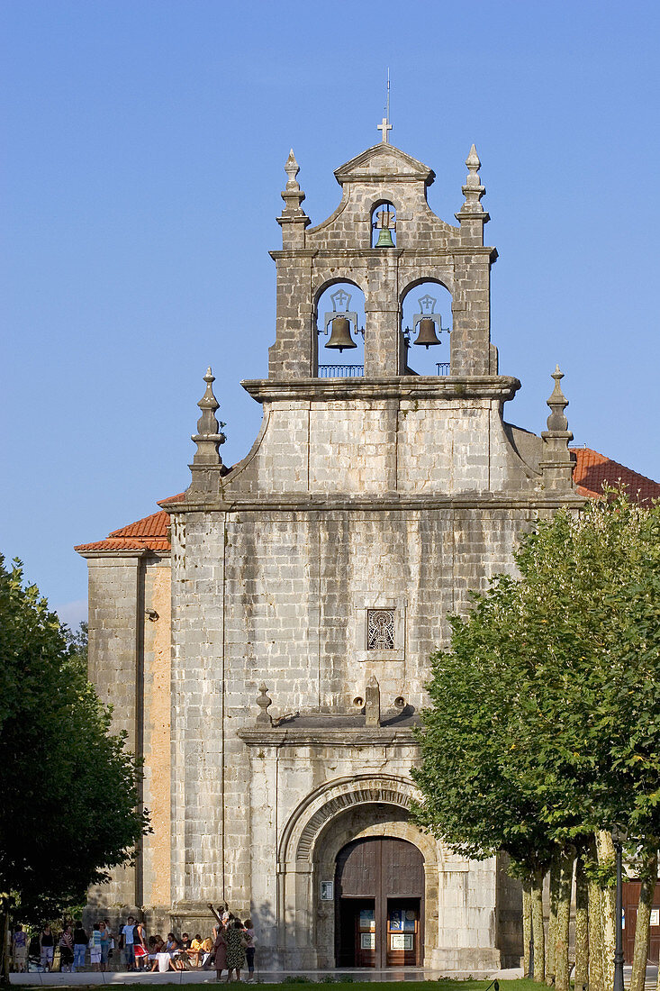 Façade and main entrance of Santuario de la Bien Aparecida, Cantabria patron saint. Ampuero, Cantabria, Spain.