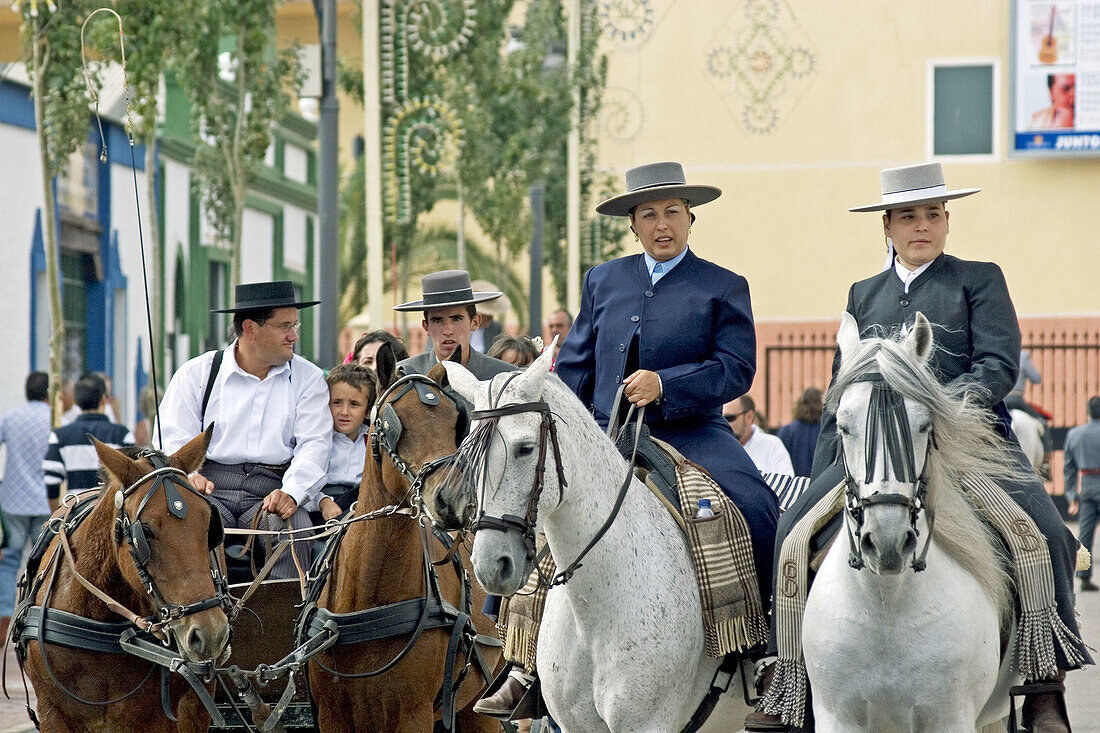 Men in Traditional Hats Spanish Horseman Fuengirola Feria Costa