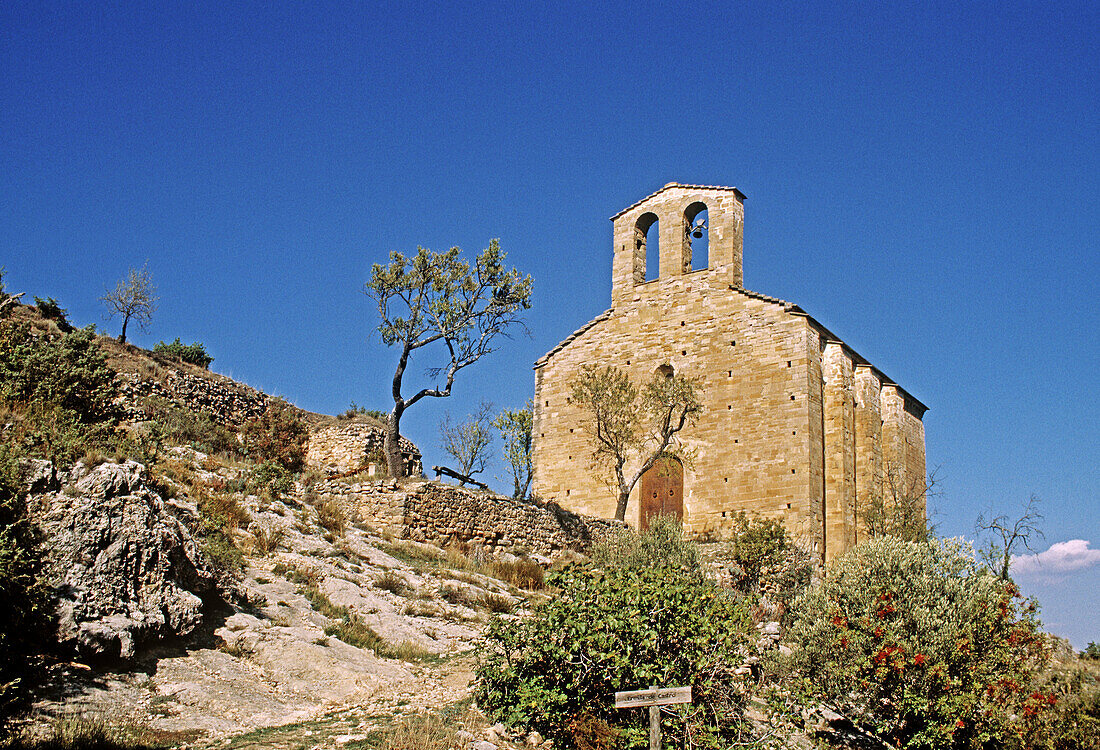 Romanesque chapel. Castro. La Puebla de Castro. Ribagorza. Huesca province. Aragon. Spain.