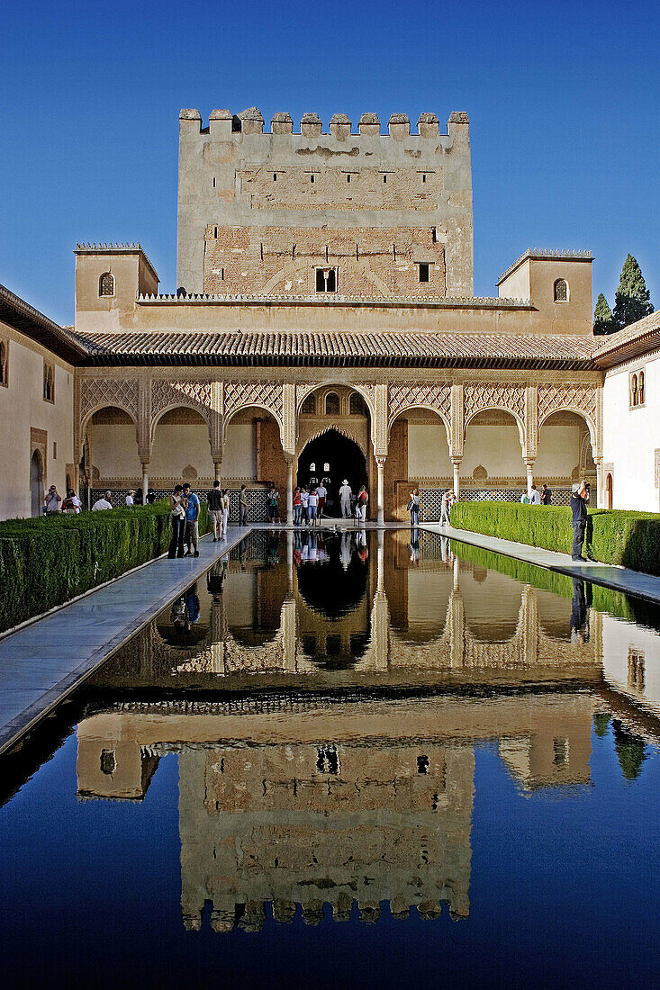 Patio de los Arrayanes. Alhambra. Granada. Andalucia. Spain.
