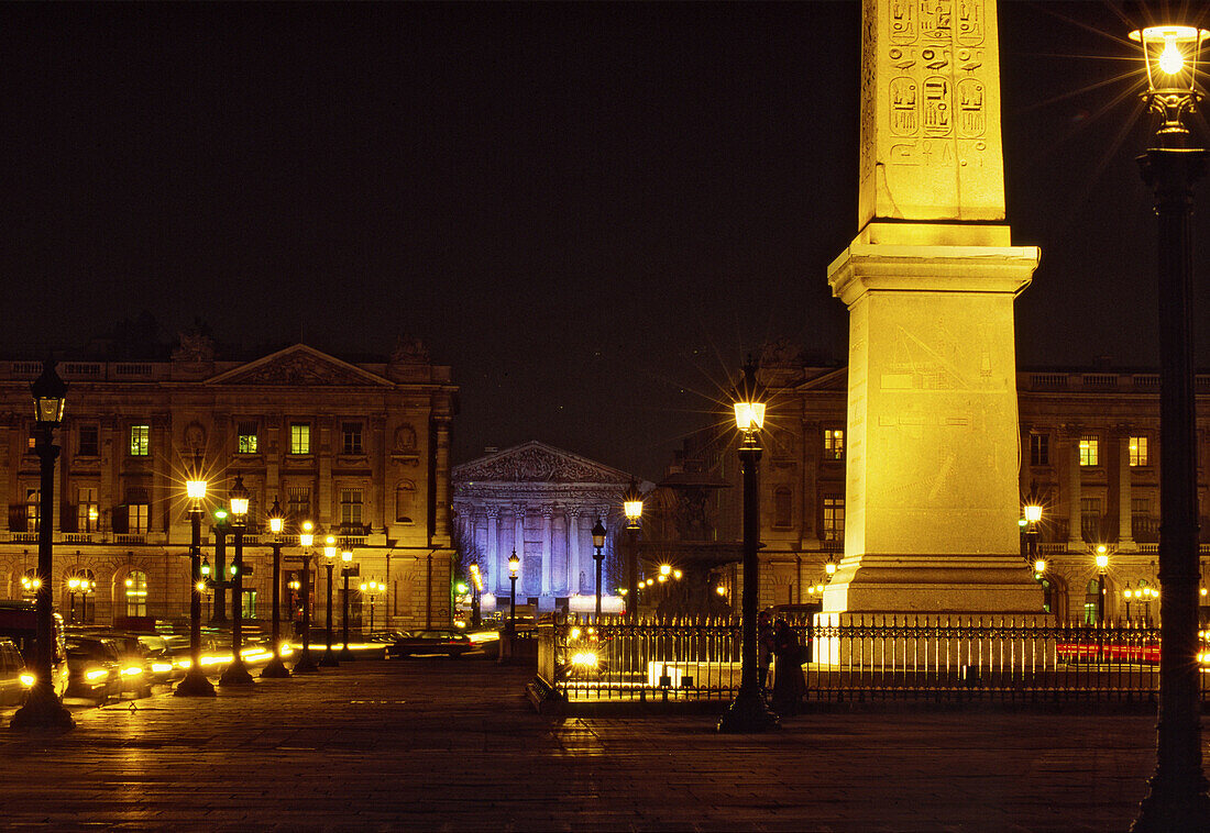 Place de la Concorde, obelisk, church Madeleine, Paris. France