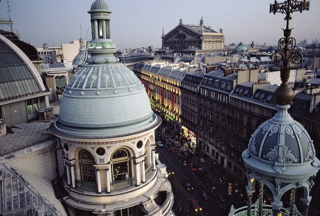 Department store Printemps, dome. Boulevard Haussmann, Opéra, Paris. France