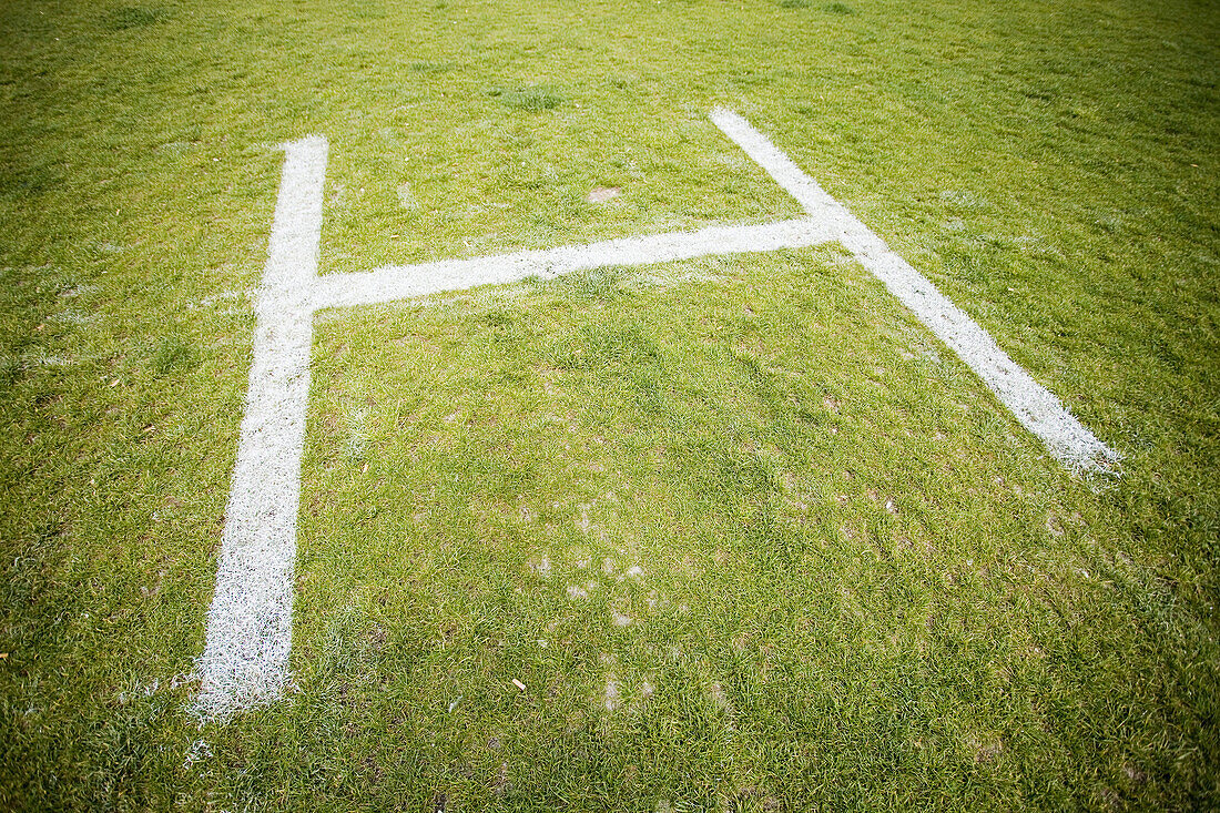 Helicopter sign on grass