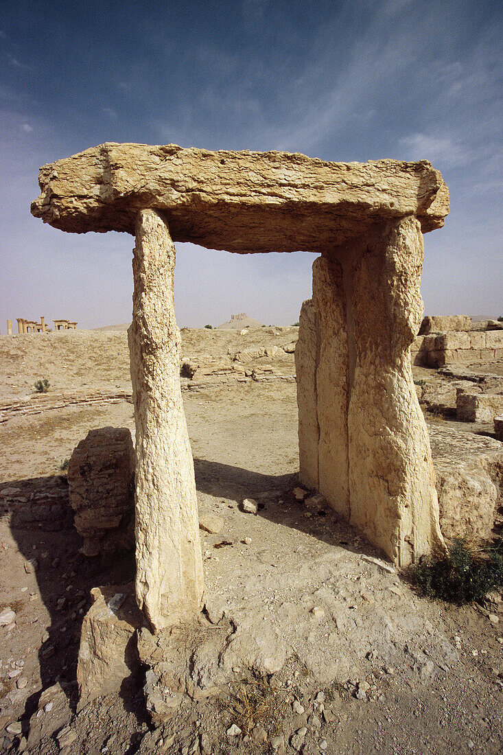 Stone portico in the ruins of Palmyra. Syria