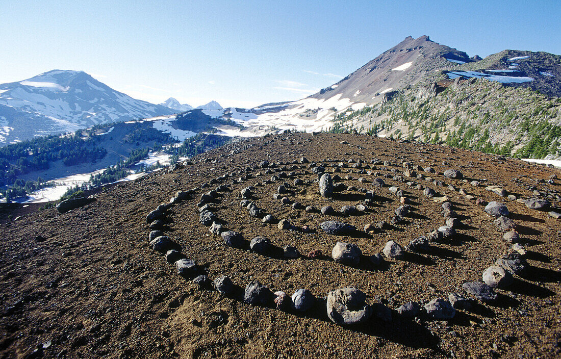 Stone spiral. Three Sisters Wilderness. Oregon. USA.