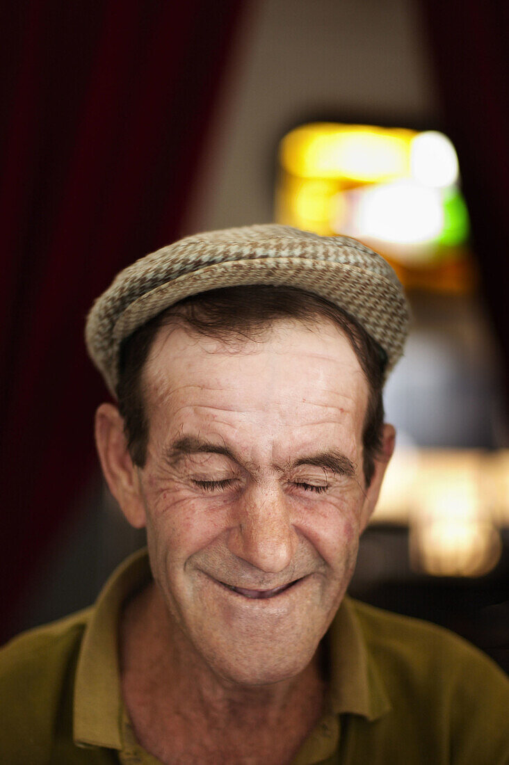 Old man in a local bar. Cazalla de la Sierra, Sevilla province. Andalucia. Spain.