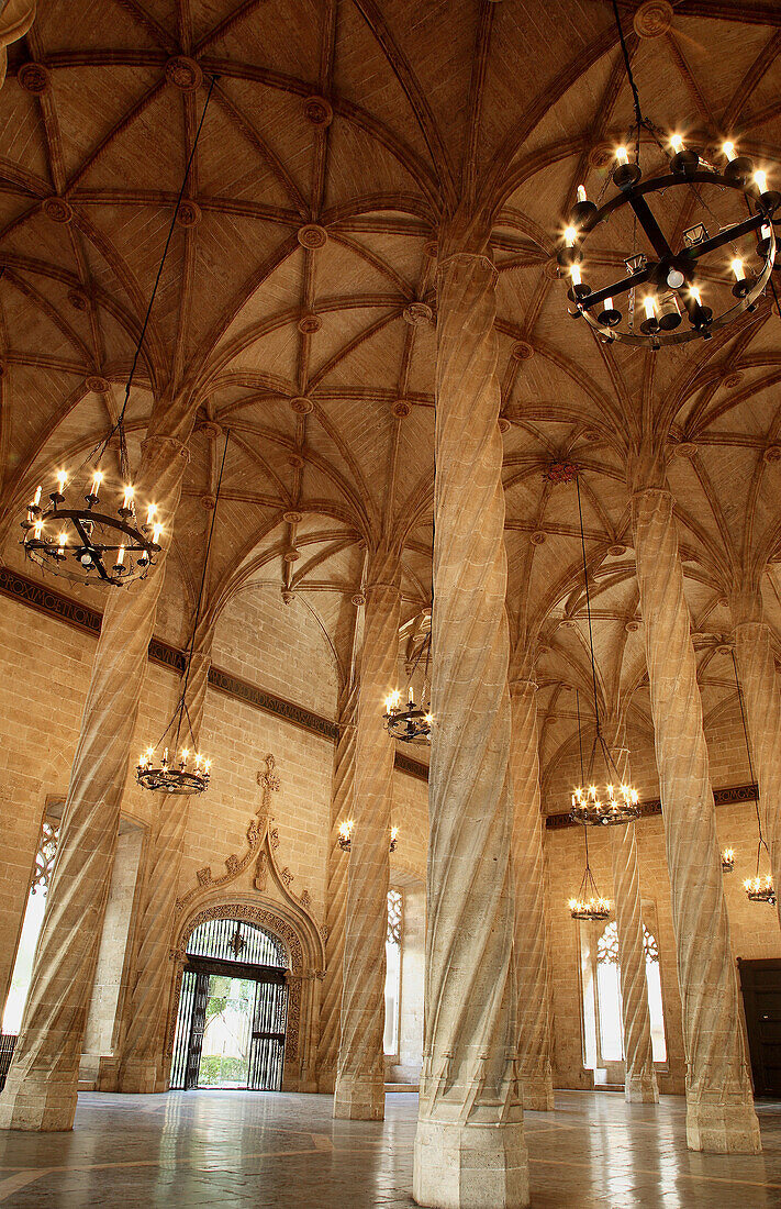 Gothic Lonja de la Seda (Silk Exchange, 15th century), Valencia. Comunidad Valenciana, Spain