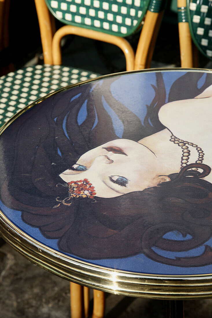 Café table in Montmartre, Paris, France