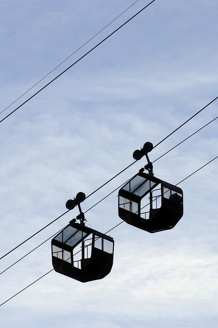 Cable cars at the Aiguille du Midi near … – License image – 70201993 ...