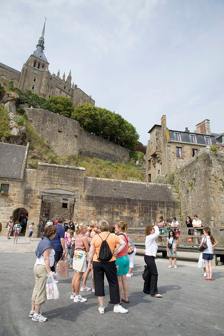 Tourists in Mont Saint Michel. Normandy. France