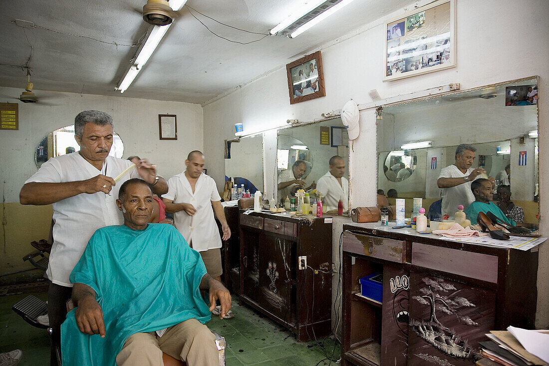 Hairdressers and barber shop in the city centre. Santiago de Cuba, Cuba