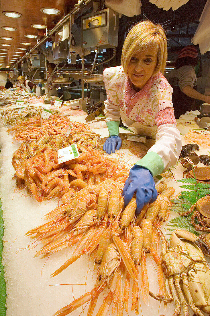 Seafood. Mercat de Sant Josep (La Boqueria). Barcelona, Spain