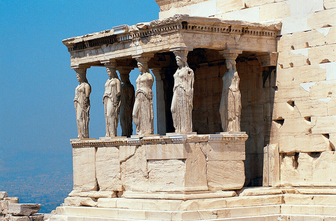 Cariathides of the Erechtheion. Acropolis, Athens. Greece