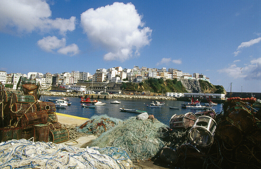 Hafen, Malpica. Costa da Morte, Provinz A Coruña, Galicien, Spanien