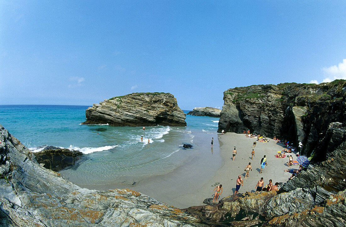 Strand von As Catedrais, Ribadeo. Provinz Lugo, Galicien, Spanien