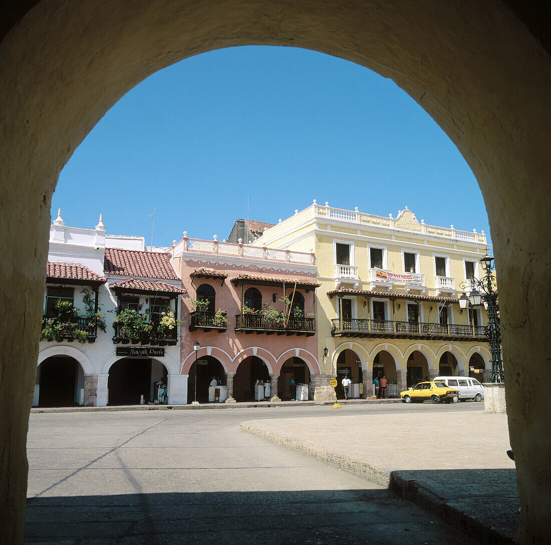 Plaza de los Coches (Carriages Square), old town Cartagena de Indias. Colombia