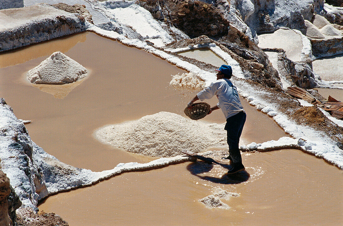 Salt pans. Maras, Urubamba, Sacred Valley, Peru