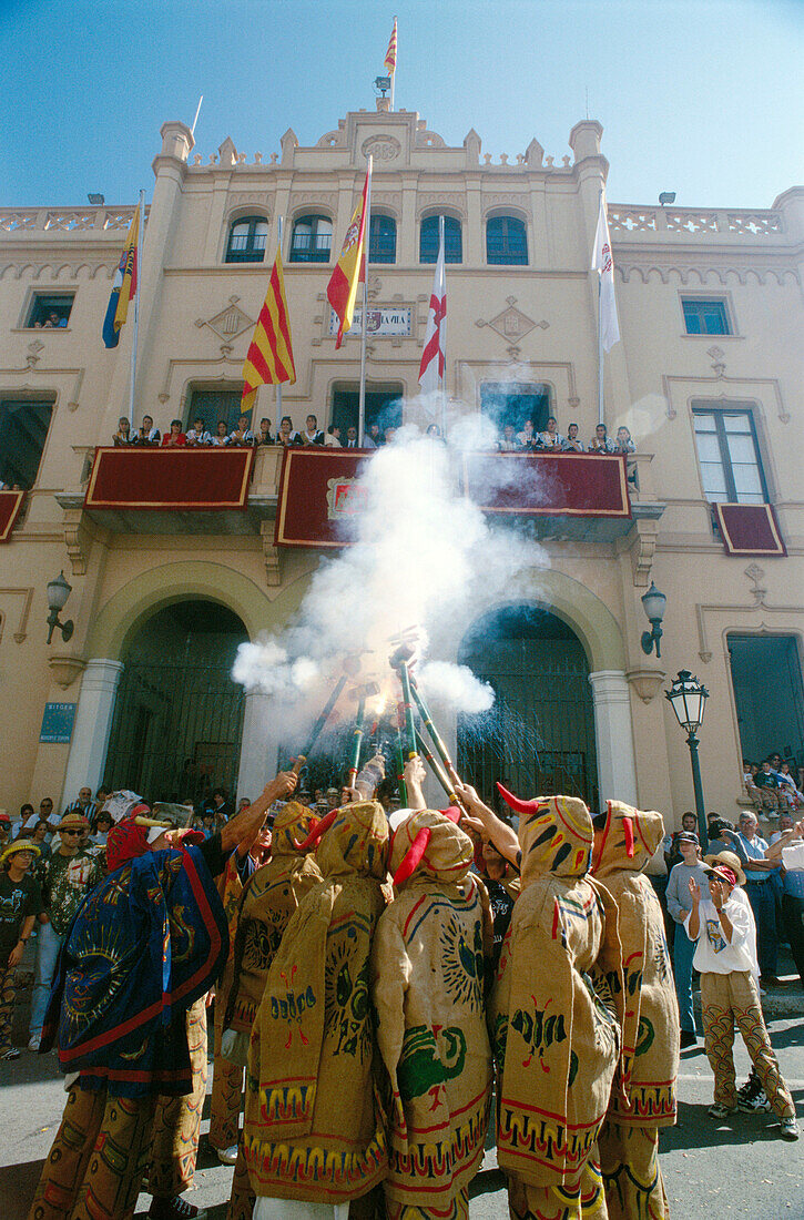 Diables (devils). Santa Tecla festival, Sitges, Barcelona province, Catalonia, Spain