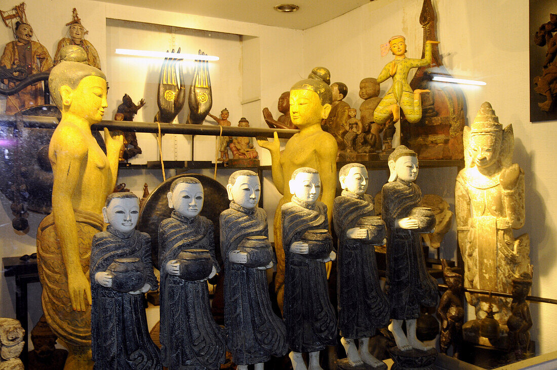 Souvenirs and handicrafts in a shop, Bangkok, Thailand