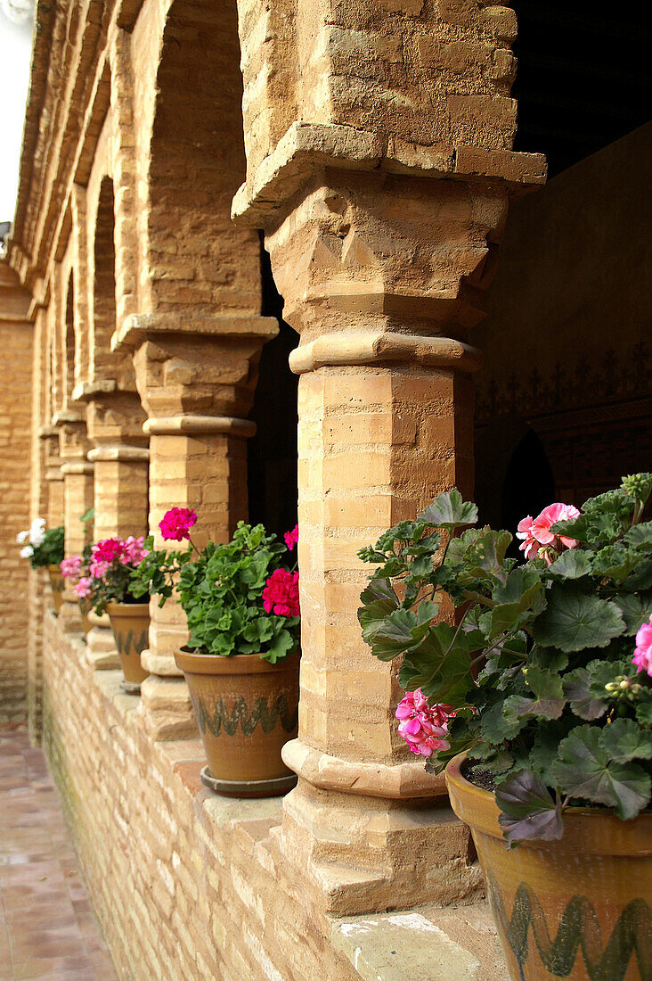 Patio de las Flores. Monastery of Santa Maria de la Rabida at Palos de la Frontera. Huelva province. Spain.