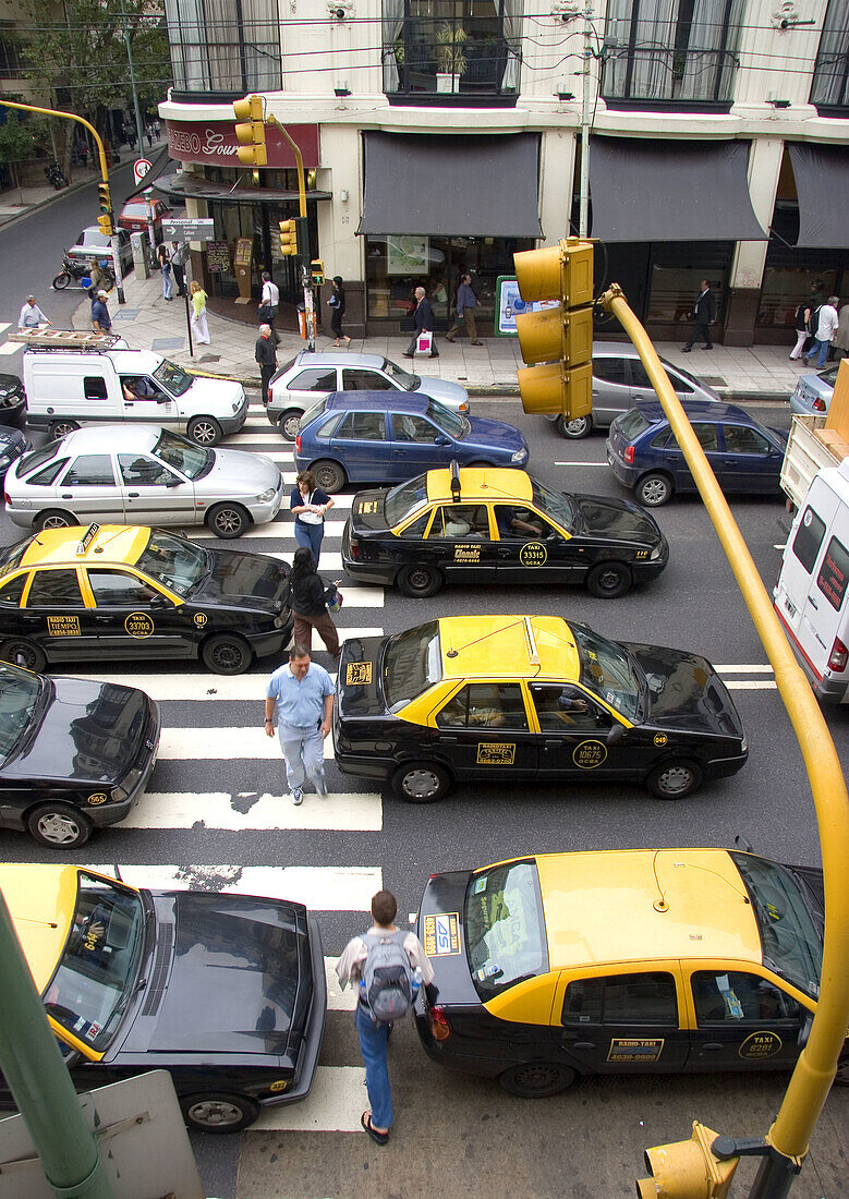 Callao Street, traffic in Buenos Aires, Argentina