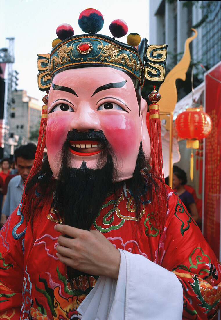 Asia, Celebrate, Celebrating, Celebration, Celebrations, Color, Colour, Costume, Costumes, Daytime, Disguise, Disguises, Exterior, Fancy dress, Festival, Festivals, Folk, Folklore, Head, Heads, Holiday, Holidays, Male, Man, Mask, Masks, Men, Outdoor, Outd