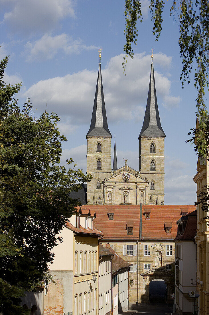 Bamberg, Bayern, Bavaria, Germany, world cultural heritage, Architecture, St. Michaelskirche (1121), new baroque façade by Leonhard Dientzenhofer (1700)