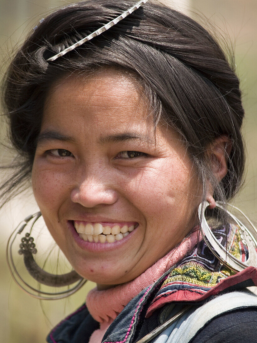 Black Hmong woman with a big smile. Lao Chai village, Sapa, Vietnam (april 2006)