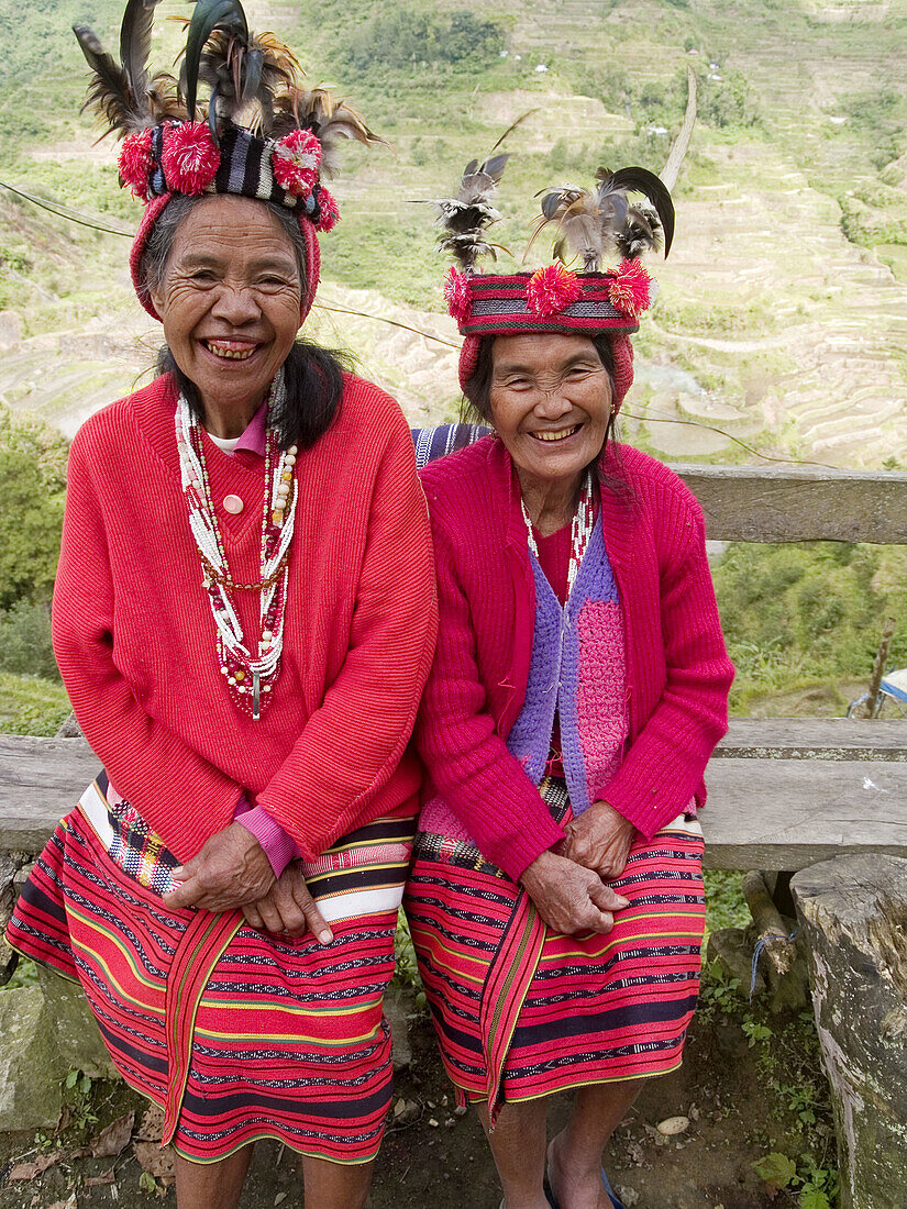 Two smiling Ifugao women, Banaue, Philippines