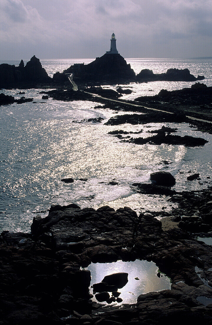 Europe, Great Britain, England, channel island Jersey, lighthouse La Corbiere