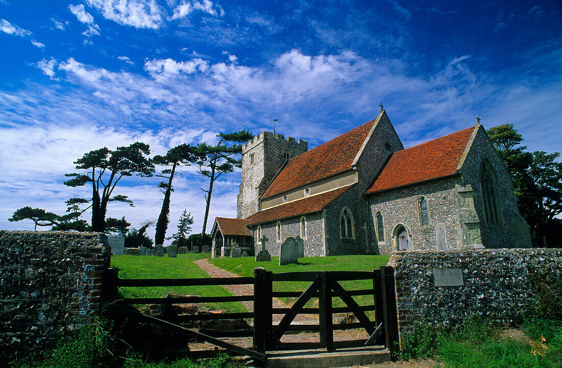 Europe, Great Britain, England, East Sussex, village church in Beddingham