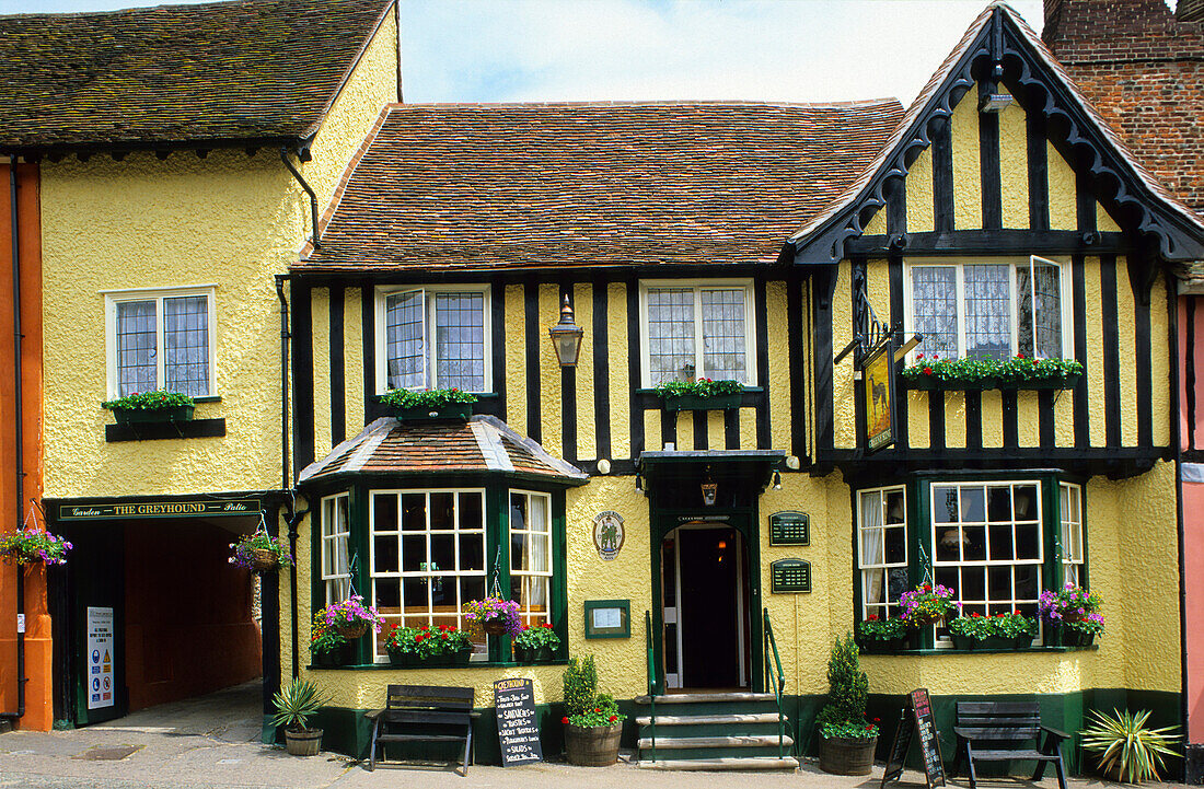 Europe, England, Suffolk, Lavenham, East Anglia, Pub The Greyhound