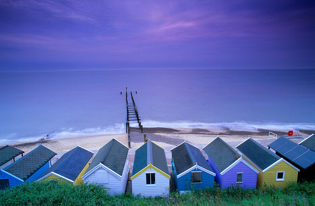 Europe, England, Suffolk, Southwold, East Anglia, bathing cabins